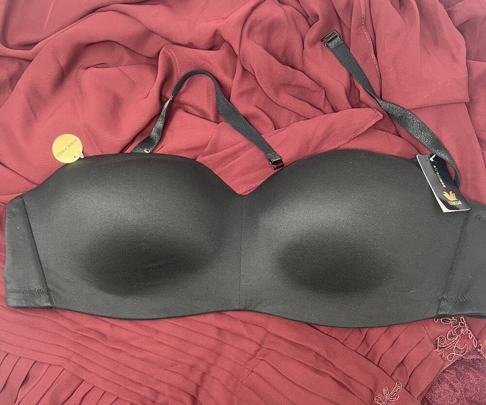 Wacoal NWT US 36DDD Black 854372 Wireless Strapless Bra